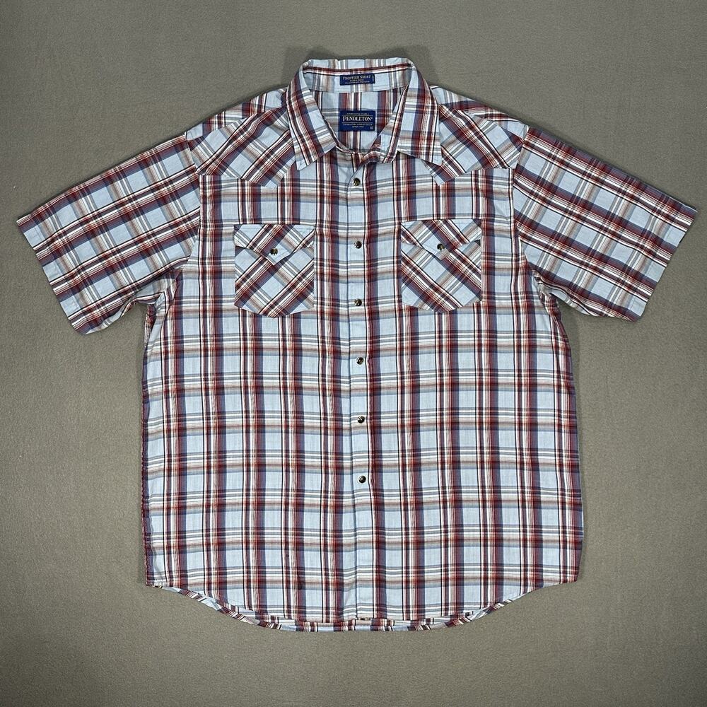 Pendleton Frontier Shirt Men’s XL Plaid Short Sleeve Western Button Up